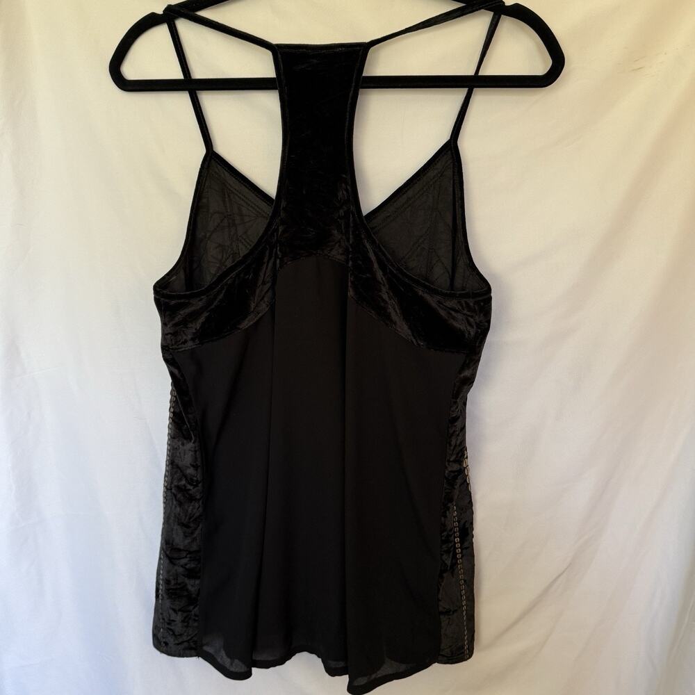 Y2K Velvet Sequin Racerback Tank Sz Lg Geo Pattern Whimsigoth Dark Fairy Witchy - Picture 2 of 8